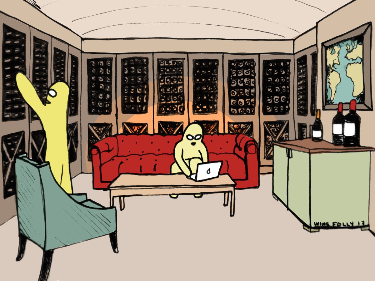 על פתיחת קומיקס איור של אוסף יין מאת Wine Folly