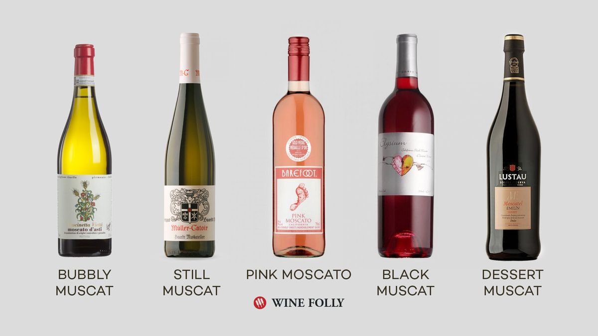 Les principaux styles de vin Moscato - exemples Moscato d