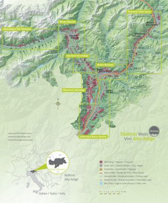 Alto Adidžės vyno žemėlapis