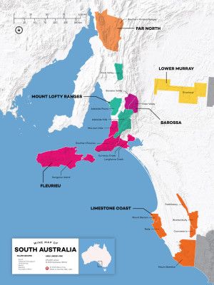 South Australia Wine Map af Wine Folly