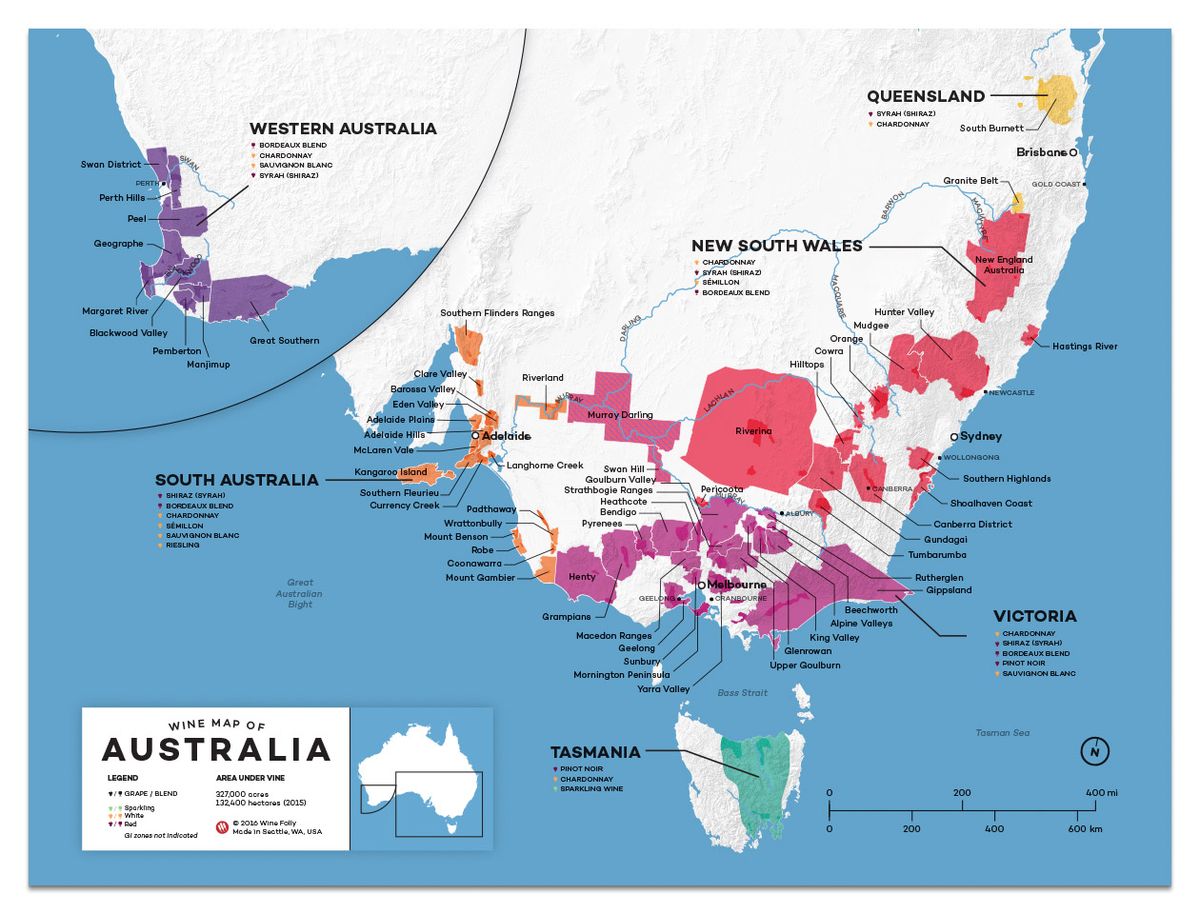 מפת יין באוסטרליה מאת Wine Folly