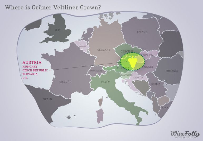 Veľká mapa Gruner Veltliner