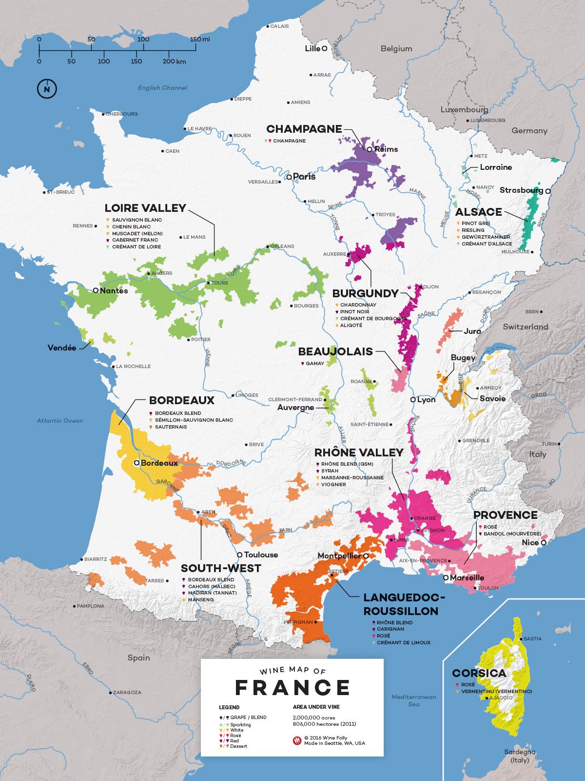 Prancūzijos vyno žemėlapis „Wine Folly“