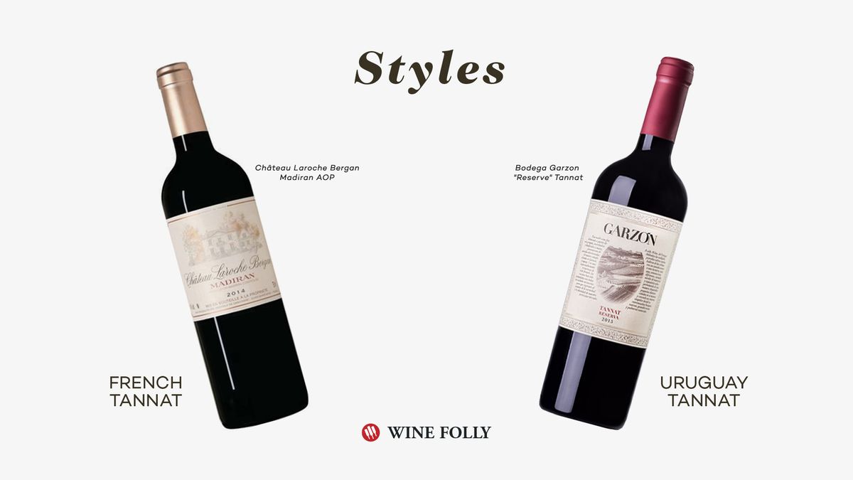 Prancūzijos – Urugvajaus – Tanato – Vyno buteliai