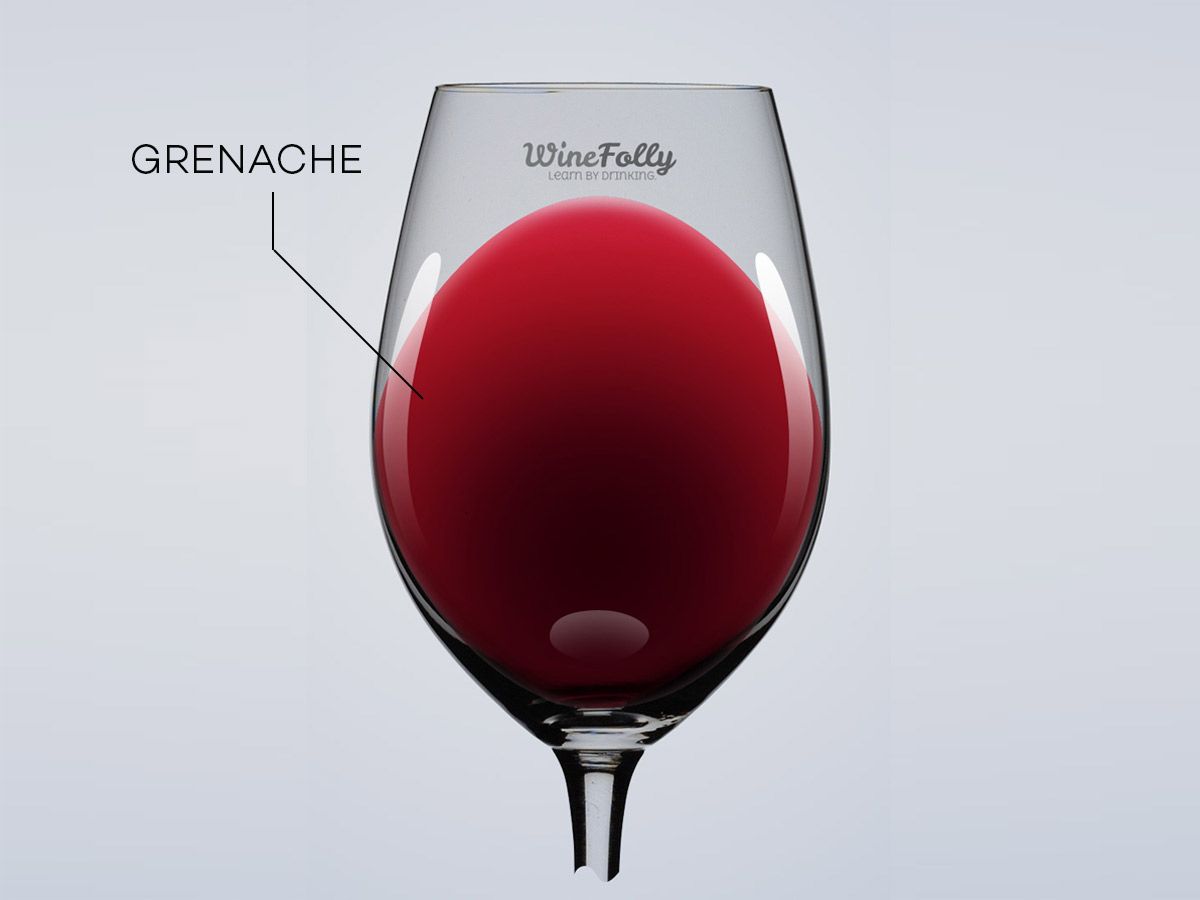 צבע של גרנאש יין אדום בהיר