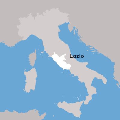 Mapa de la región vinícola de Lazio por Wine Folly
