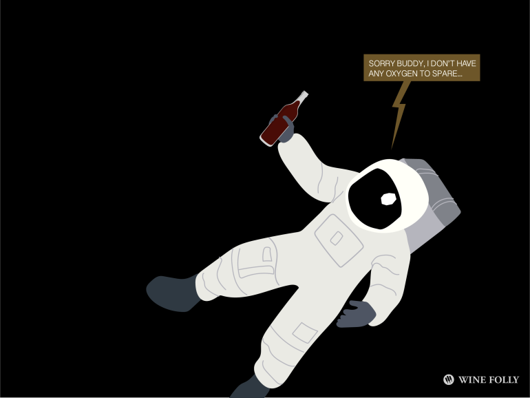 bebendo vinho no espaço exterior