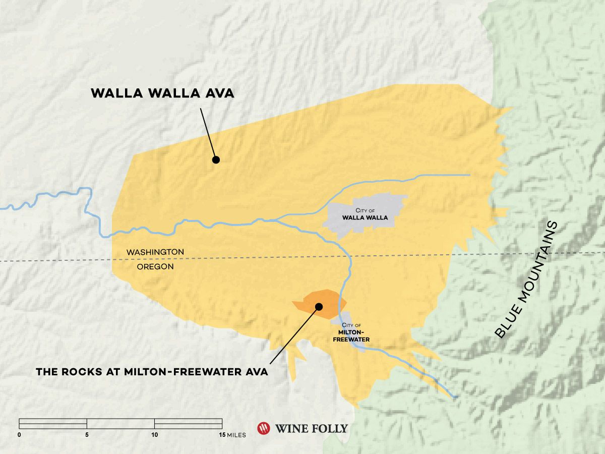 Карта за вина Walla Walla от Wine Folly