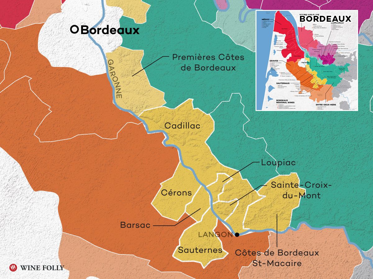 Sauternes Wine Map sa pamamagitan ng Wine Folly