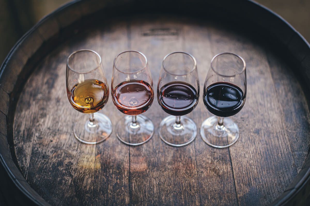נוגדי חמצון יין בארבעה סוגי יין שונים.