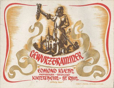 Alsace Gewurztraminer Vintage štítok s vínom