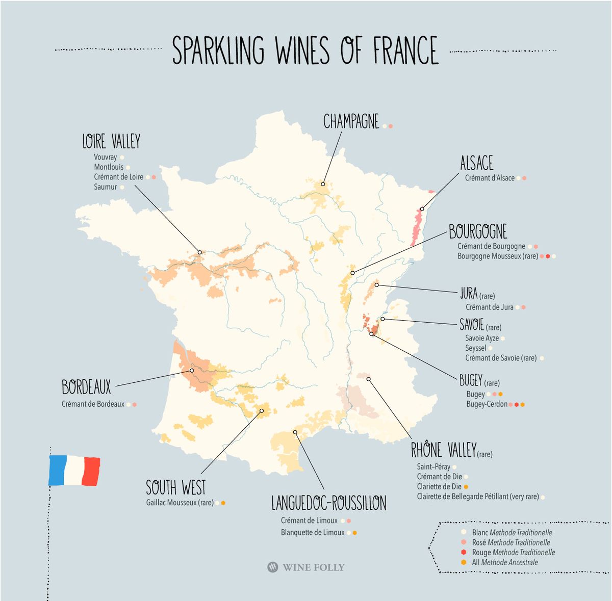 игристые вина франции карта