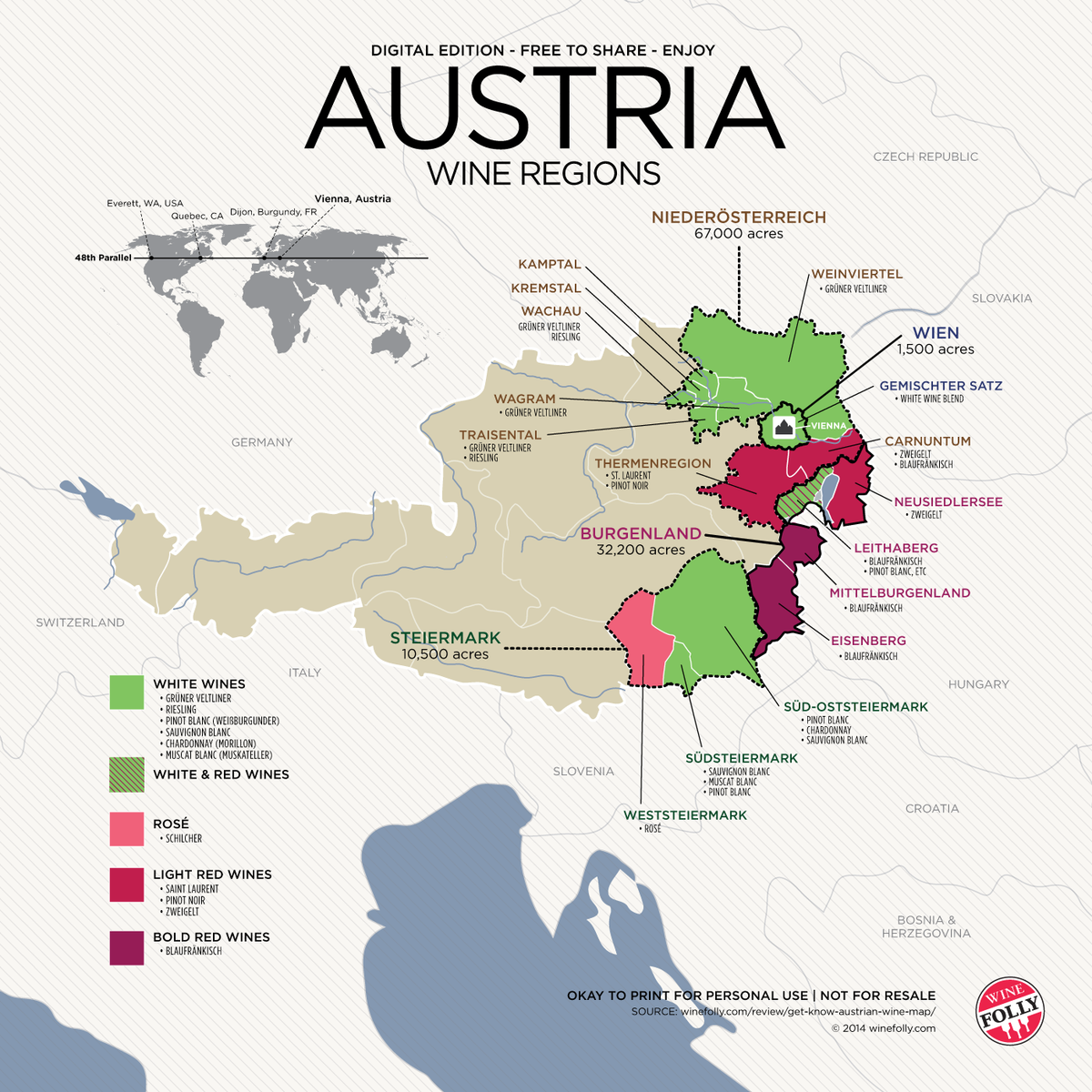 Bản đồ Áo theo Wine Folly (cập nhật)