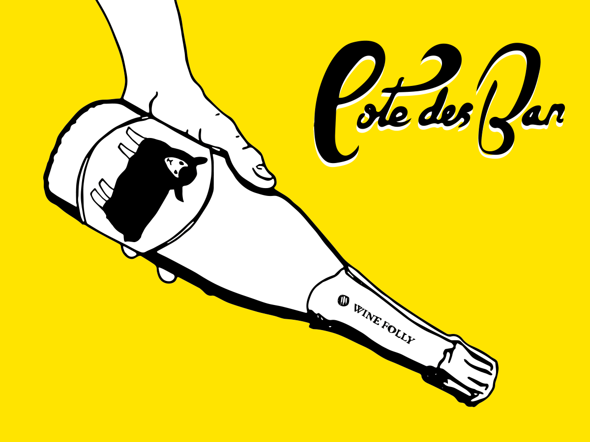 Ilustracija črnih ovac regije Côte des Bar Champagne, avtor Wine Folly
