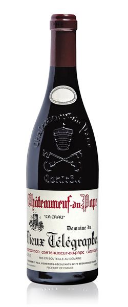 „Domaine du Vieux Telegraphe Chateauneuf-du-Pape“ vyno butelio vaizdas