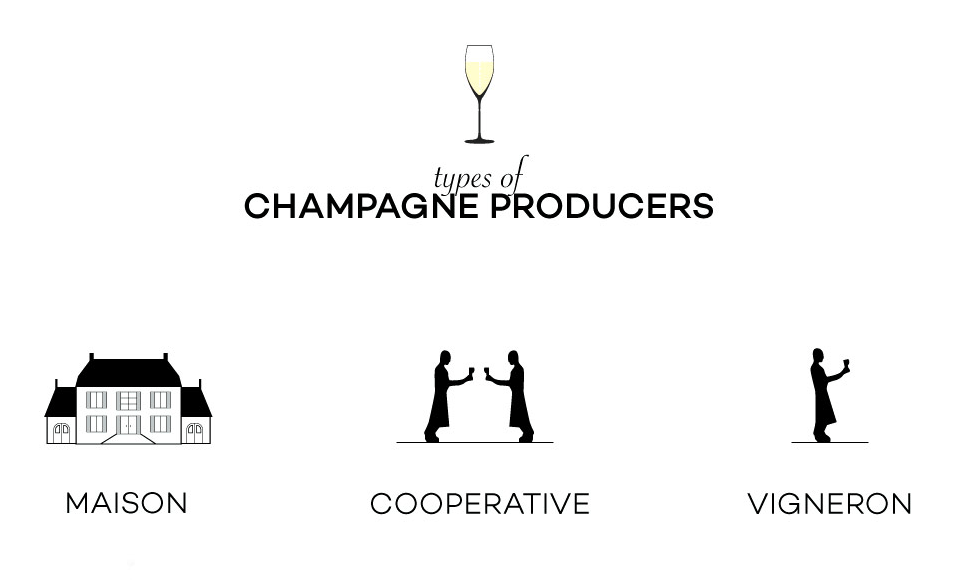 סוגי בתי שמפניה - Vigneron שיתוף פעולה מפיק מגדל משא ומתן - איוולת יין