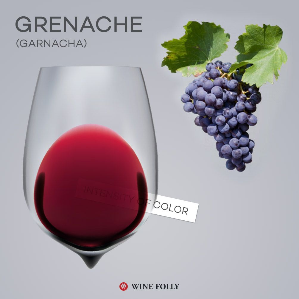 ग्रेनाच वाइन ग्लास और अंगूर - गार्नाच वाइन फॉली