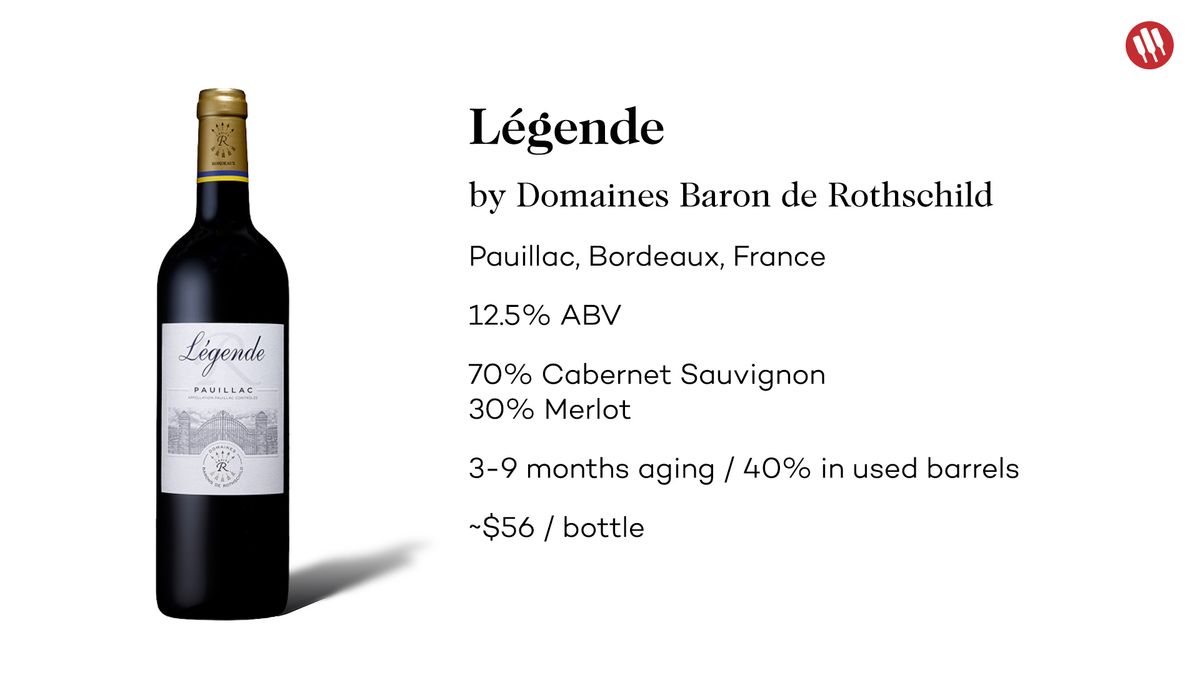 Legende 2015 Pauillac Bordeaux Cabernet Sauvignon Blend by Domaines Baron de Rothschild