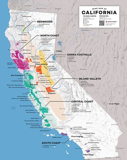 Kalifornijos vyno žemėlapis