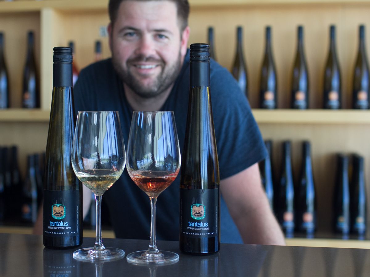 Tantalus şarap üreticisi David Paterson, Riesling ve Syrah buz şarabını sergiliyor. Wine Folly tarafından