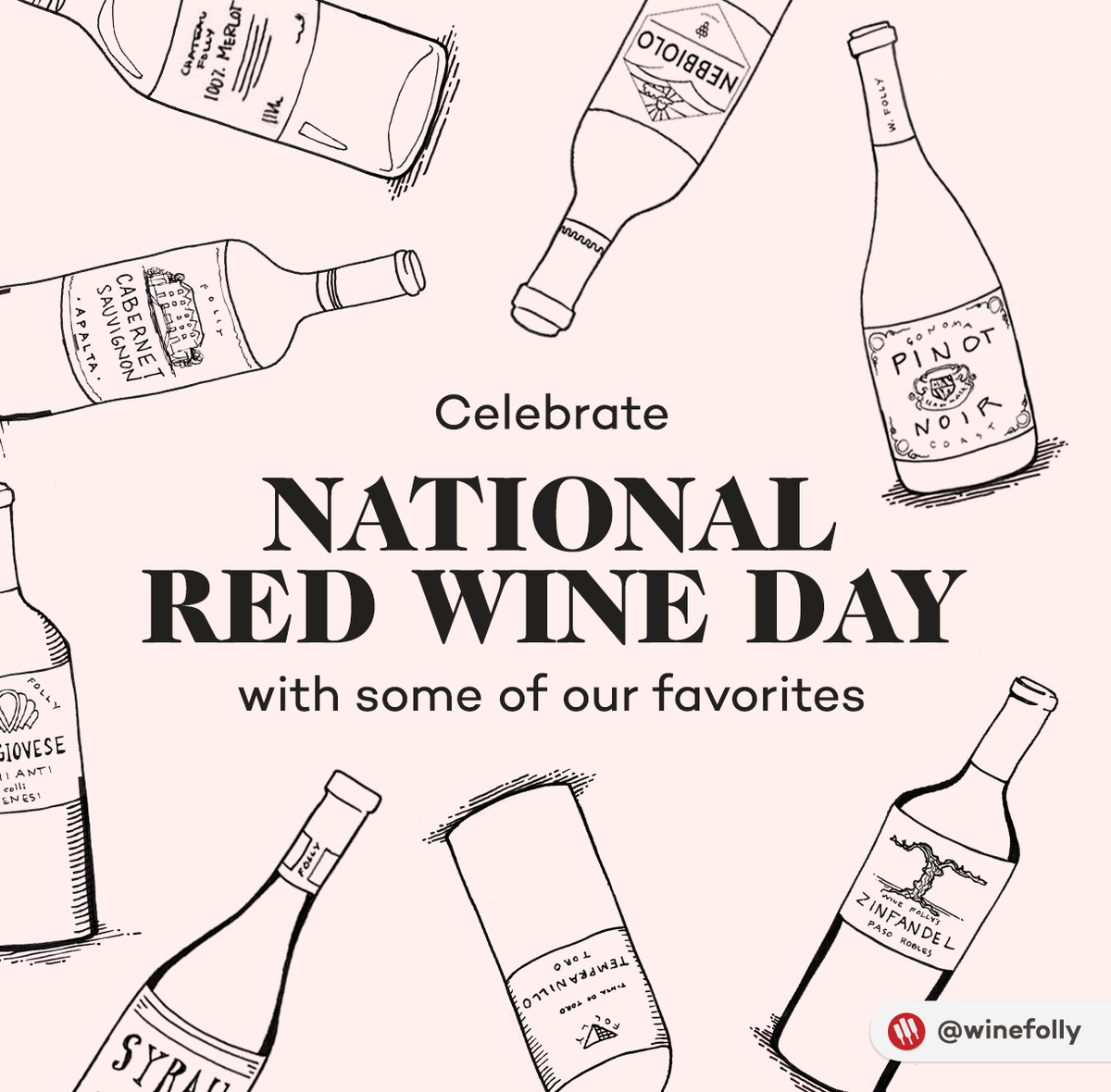 Državni dan rdečega vina - ilustracija Wine Folly