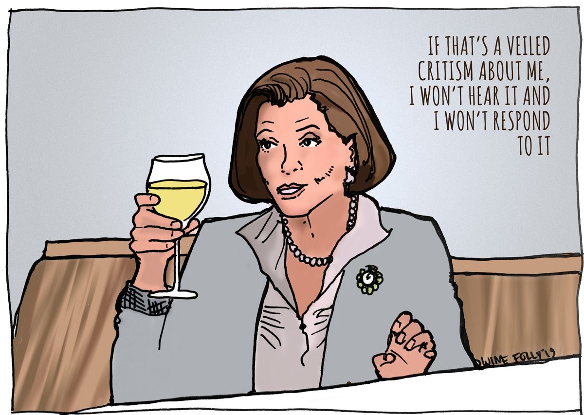 체포 된 개발 견적의 Lucille Bluth-Wine Folly의 삽화