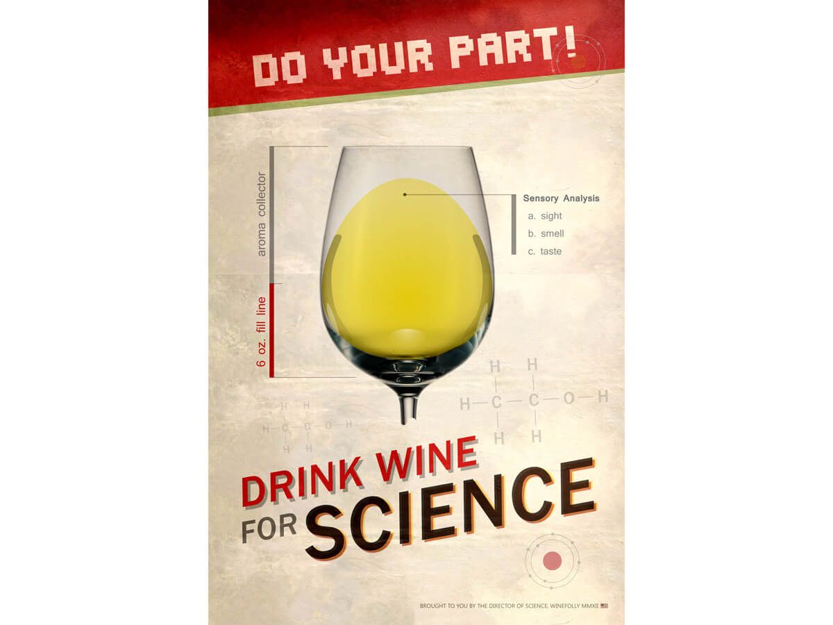 Póster Drink Wine for Science de Wine Folly - original 2012