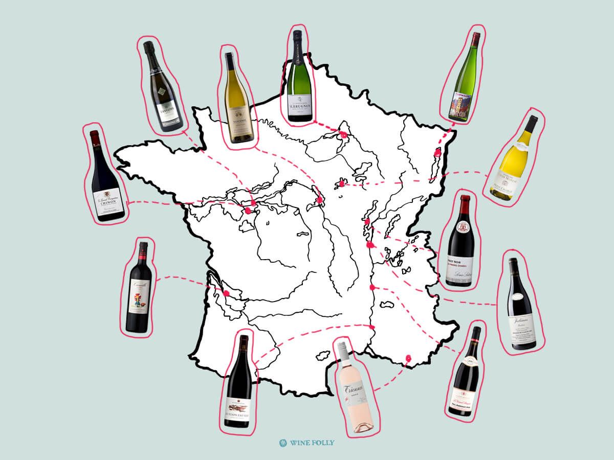 Rượu vang Pháp Khám phá bản đồ 12 gói