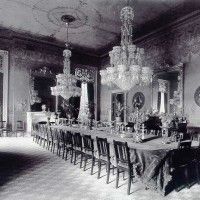 Predsedniške državne večerje v jedilnici v Clevelandu okoli leta 1893