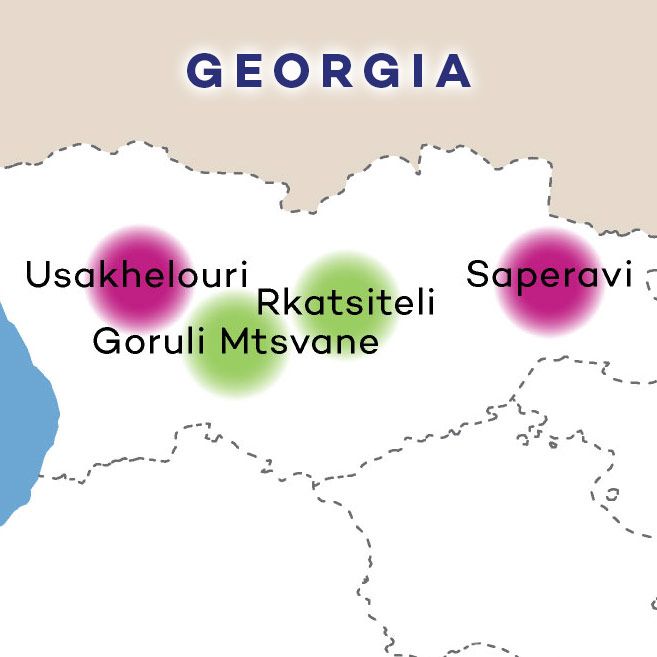 Harita üzerinde Gürcistan Cumhuriyeti Şarapları
