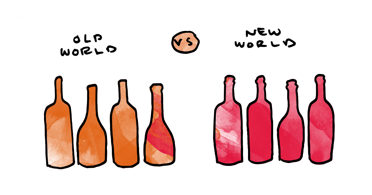 vecā pasaule pret jauno pasauli vīns