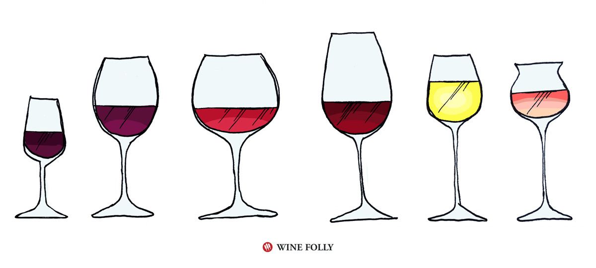 סוגי כוסות יין