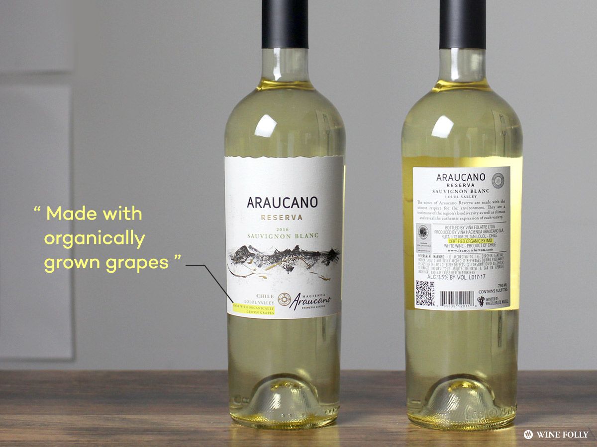 Viner laget av organiske druer - Araucano reserva Sauvignon Blanc Chile