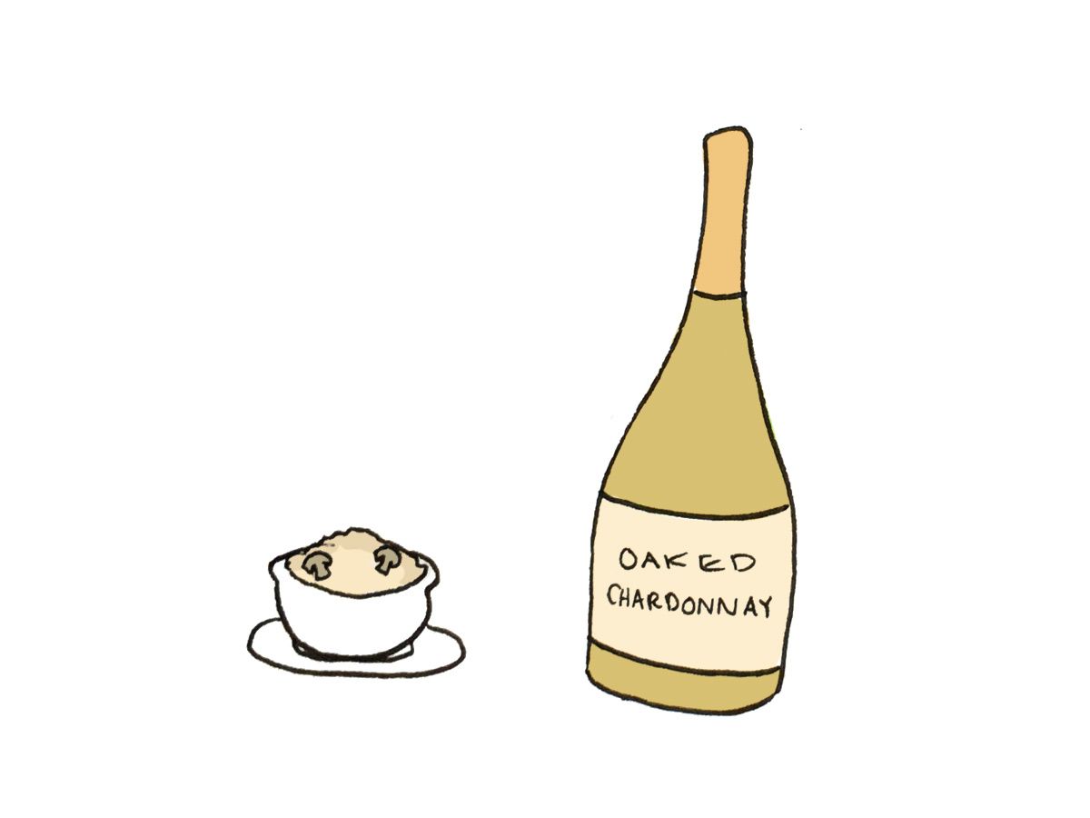 Oaked Chardonnay og Mushroom Risotto