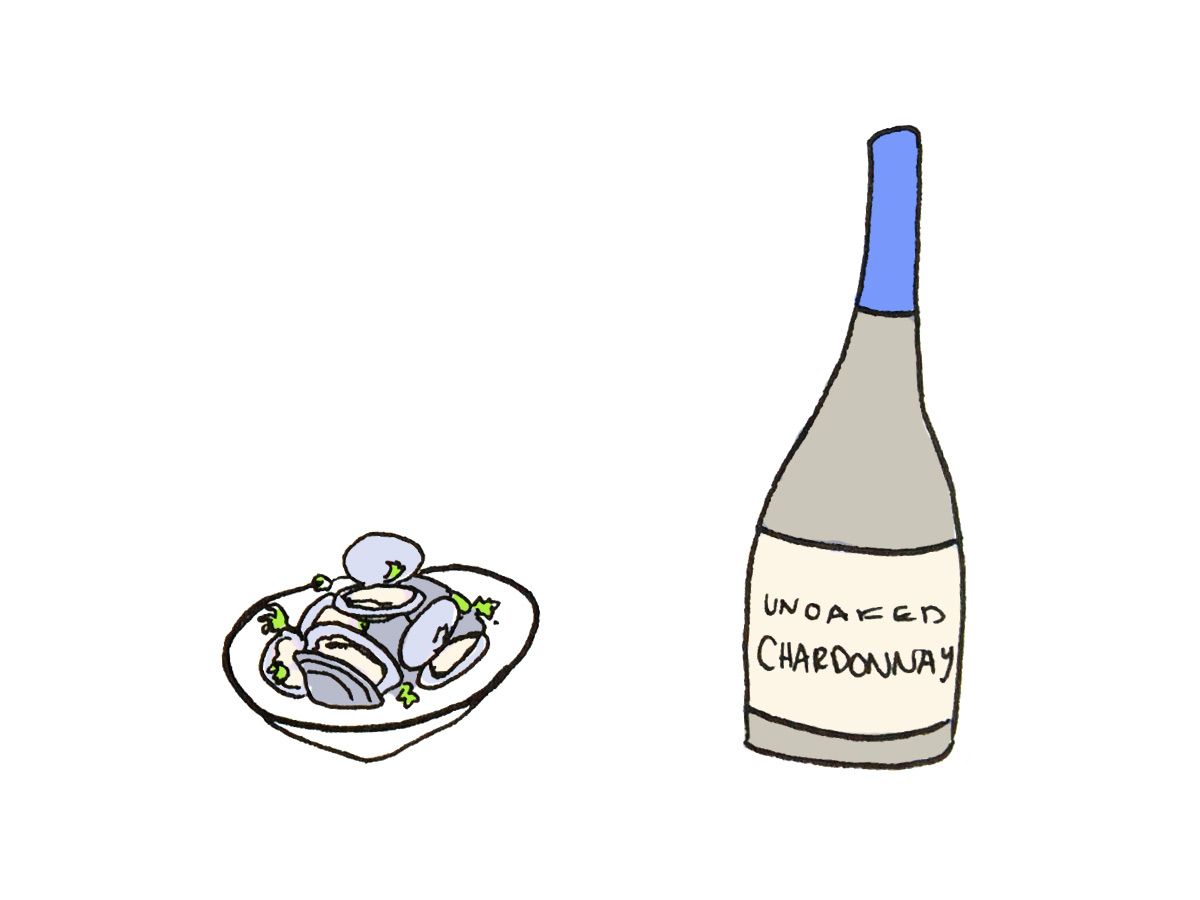 Neužmuštas Chardonnay poravimas su moliuskais