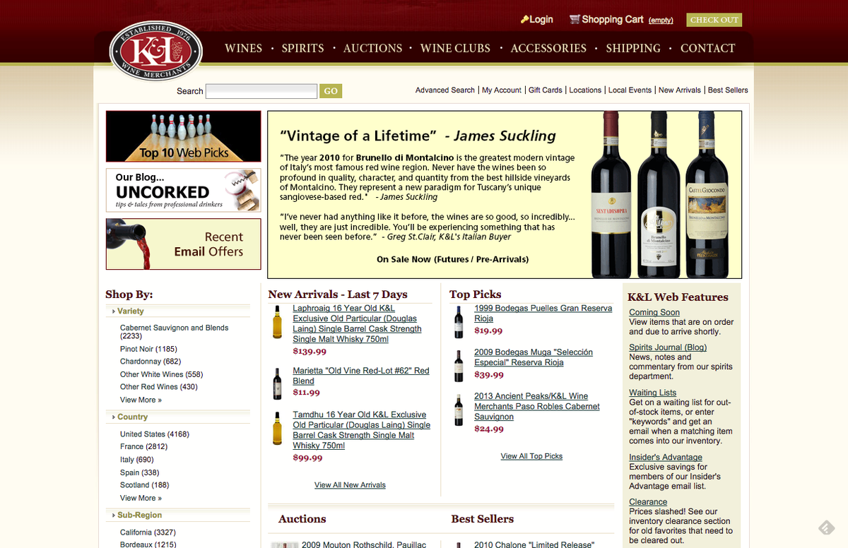 klwines.com онлайн преглед на закупуване на вино