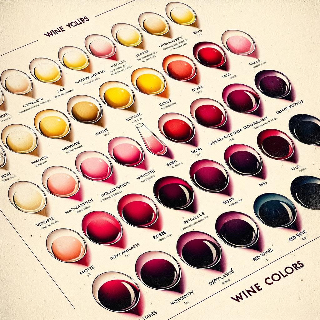 Tableau des couleurs du vin par Wine Folly