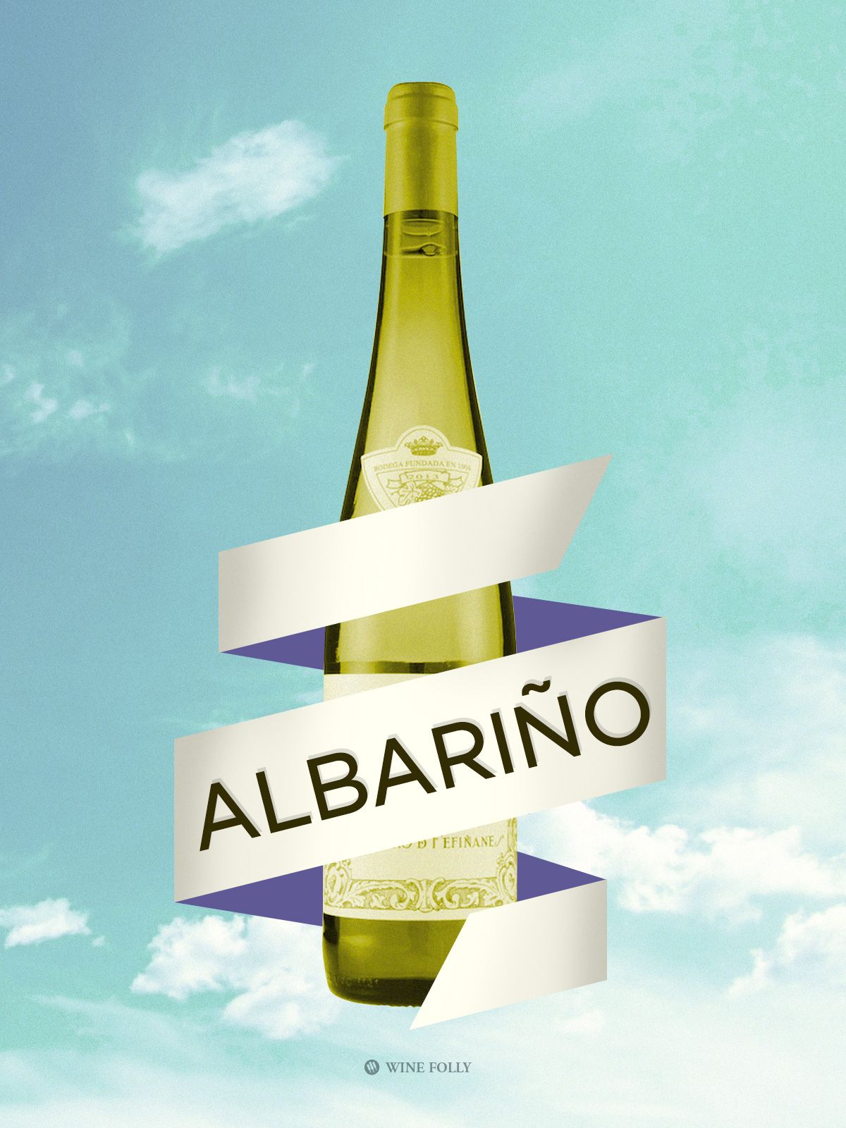 „Albariño“ vynas iš Ispanijos, „Wine Folly“ iliustracija