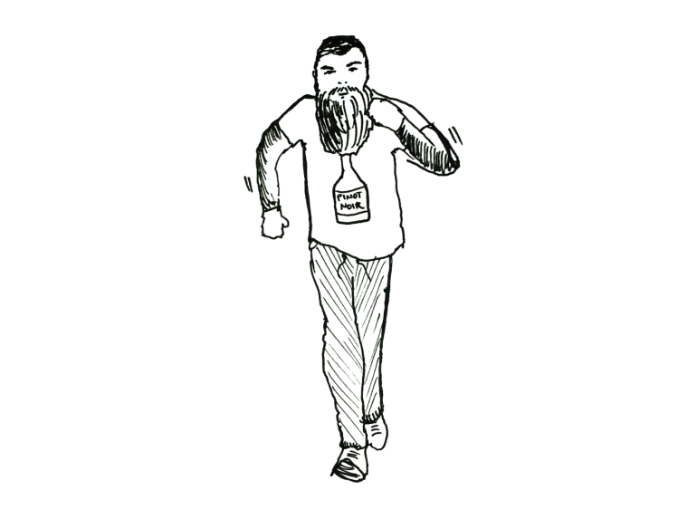 will-run-for-wine-hipster-bearded-man-jogging-ilustrasyon