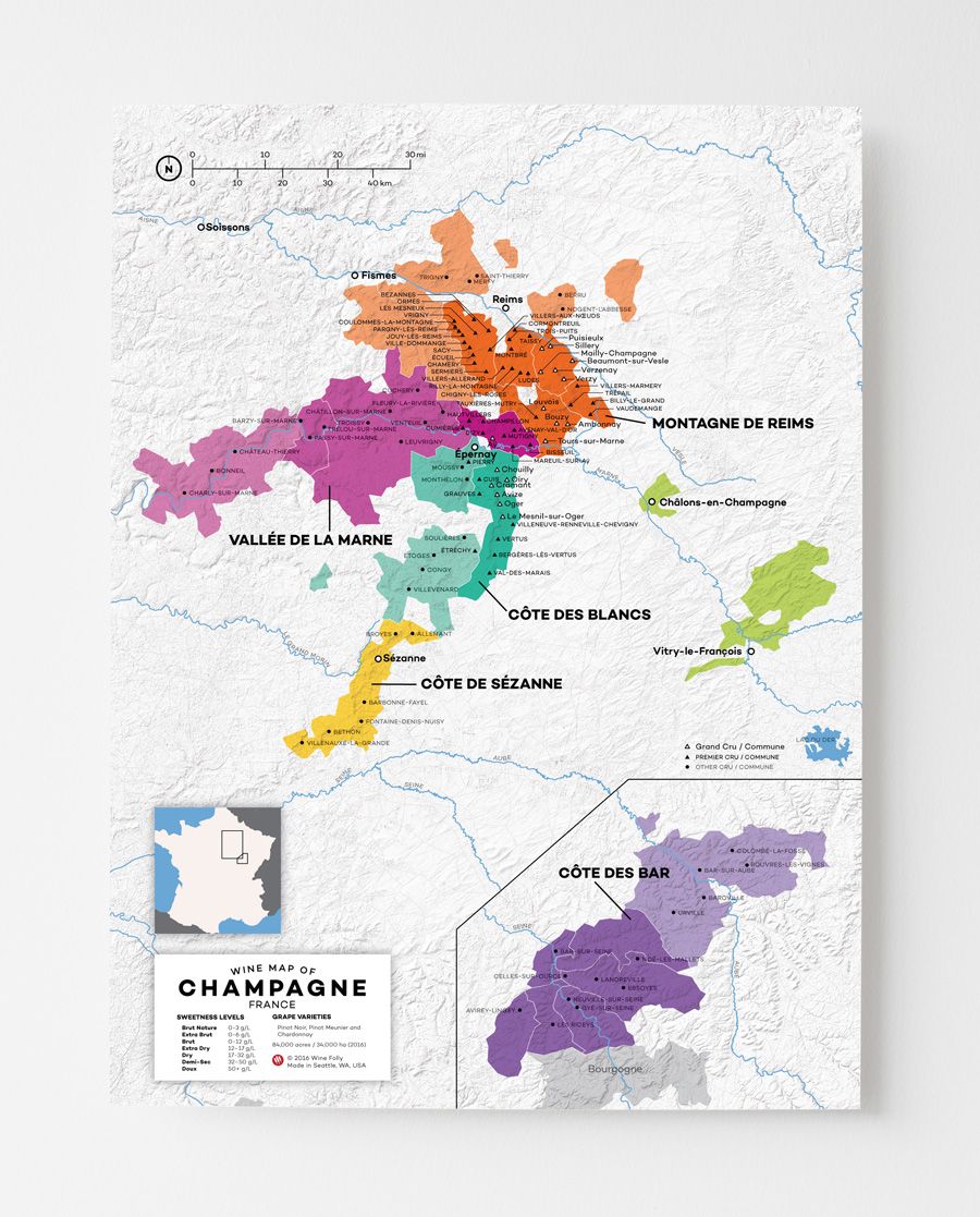 Mapa ng Champagne Wine