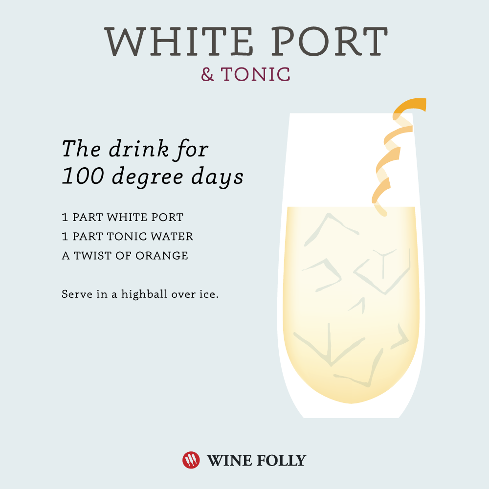 Vínny port a tonický vínny koktail, najlepšie letné vínne koktaily od spoločnosti Wine Folly