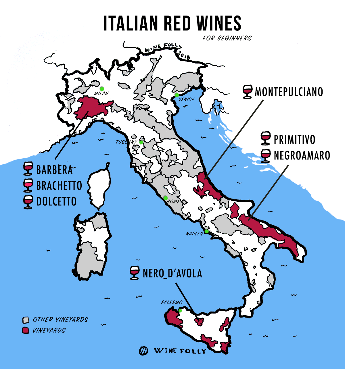 Meilleurs vins rouges italiens pour les débutants - Carte des vins d