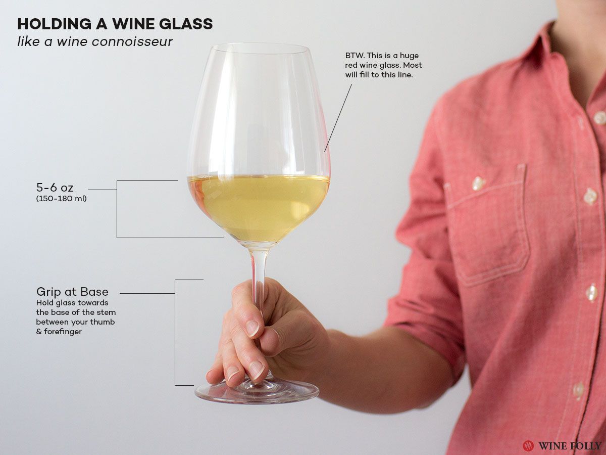 איך להחזיק כוס יין