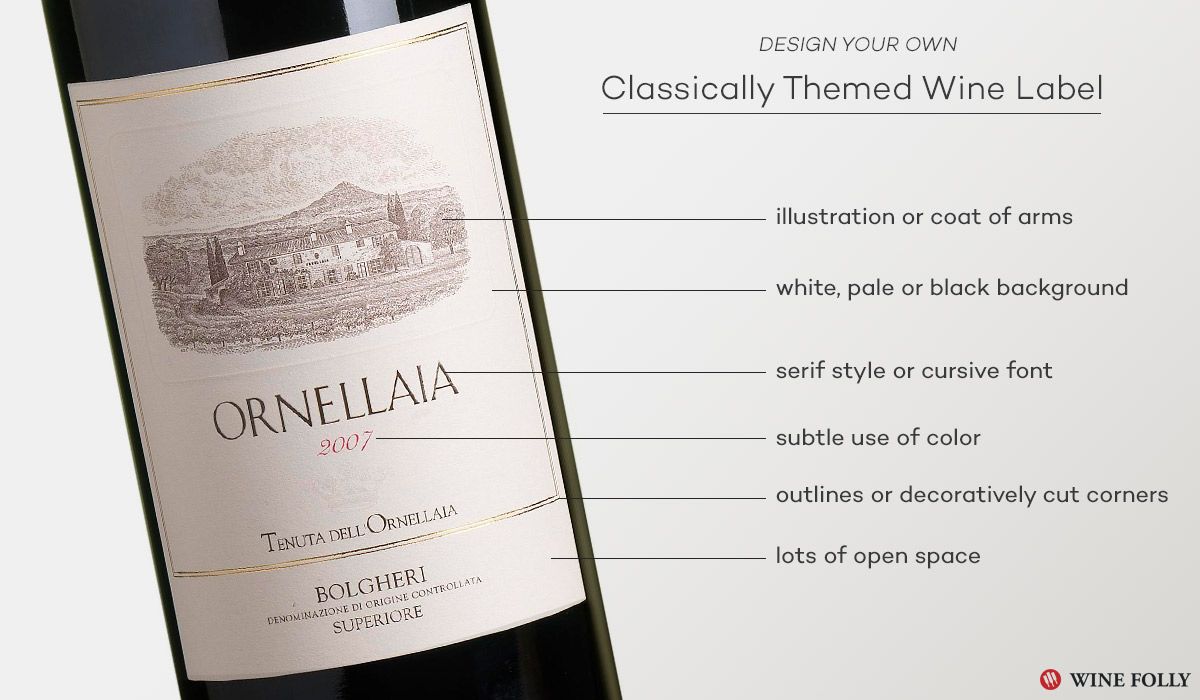 klasický dizajn vína