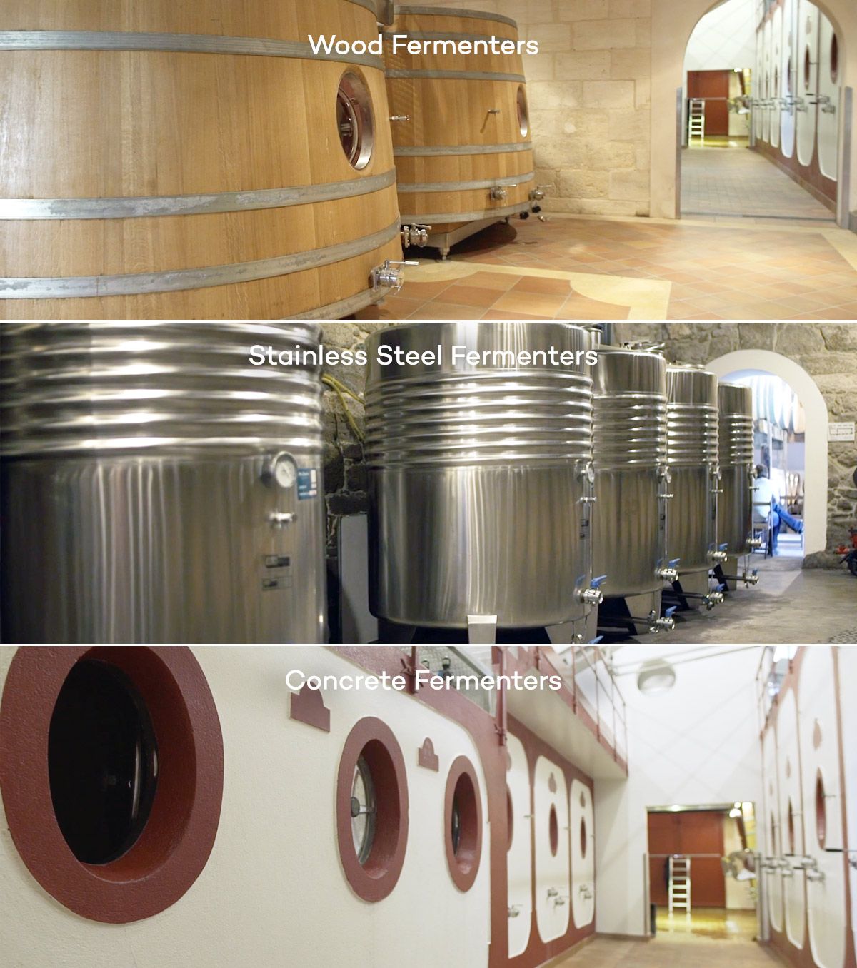 ワイン発酵タンクの種類