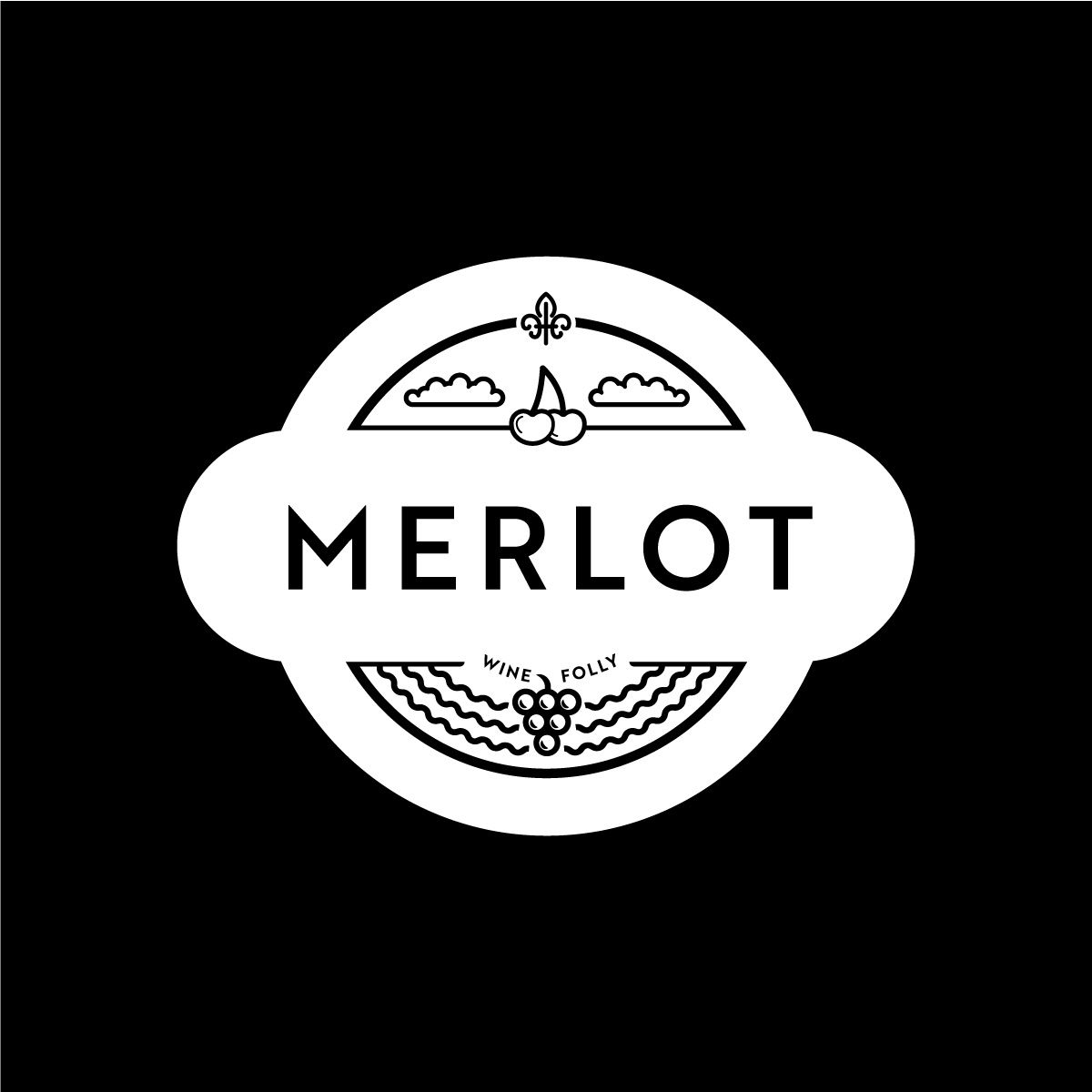 „Merlot“ vyno faktų antspaudas „Wine Folly“