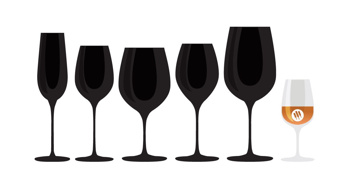 Десертно вино - илюстрация на чаша за винено вино от Wine Folly