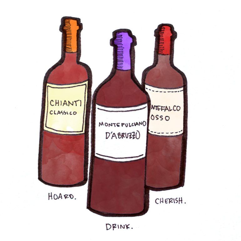 chianti-बोतल-चित्रण-शराबबंदी