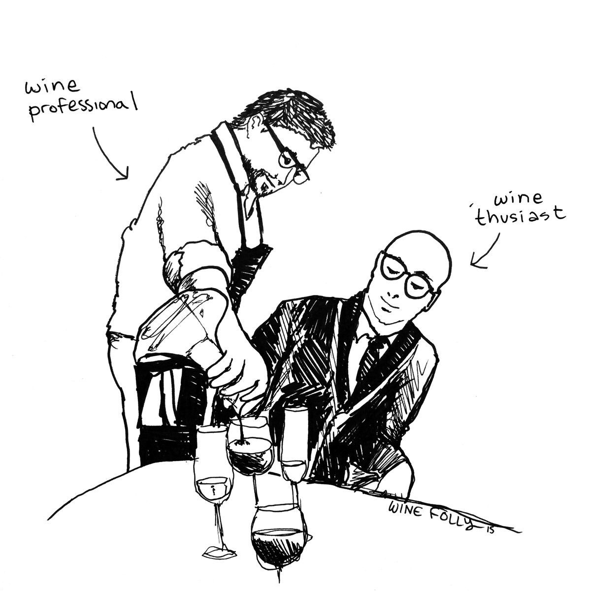 Vyno entuziastas prieš vyno profesionalą