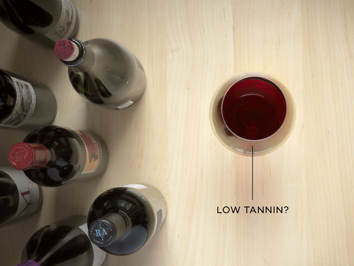 Kaip rasti mažai tanino turinčių vynų ir informacijos apie taniną pagal vyną